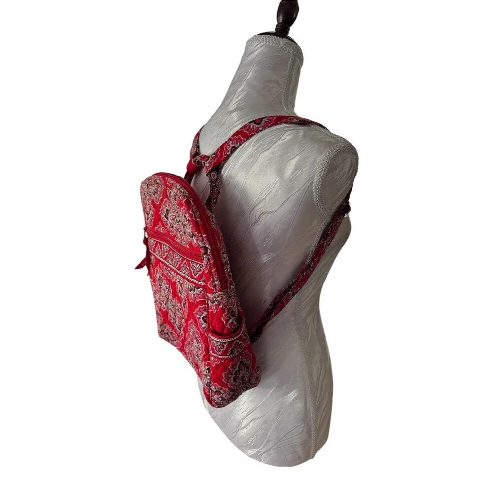 Vera Bradley Red Quilted Floral Paisley Backpack